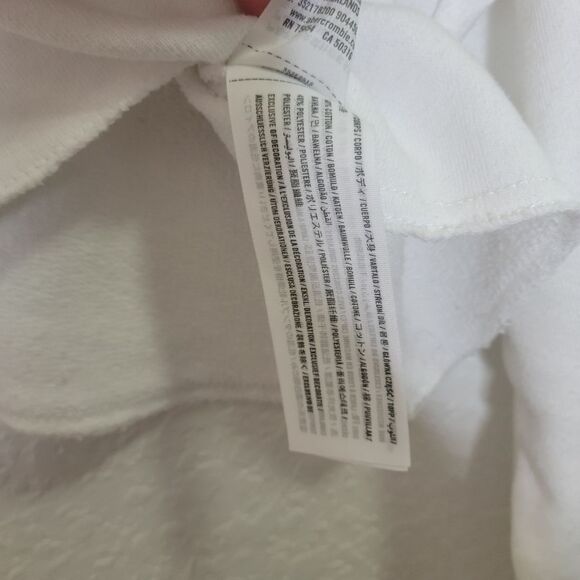 Hollister Size S White Embroidered Butterfly Crew Neckline Cropped Sweatshirt - Picture 6 of 7